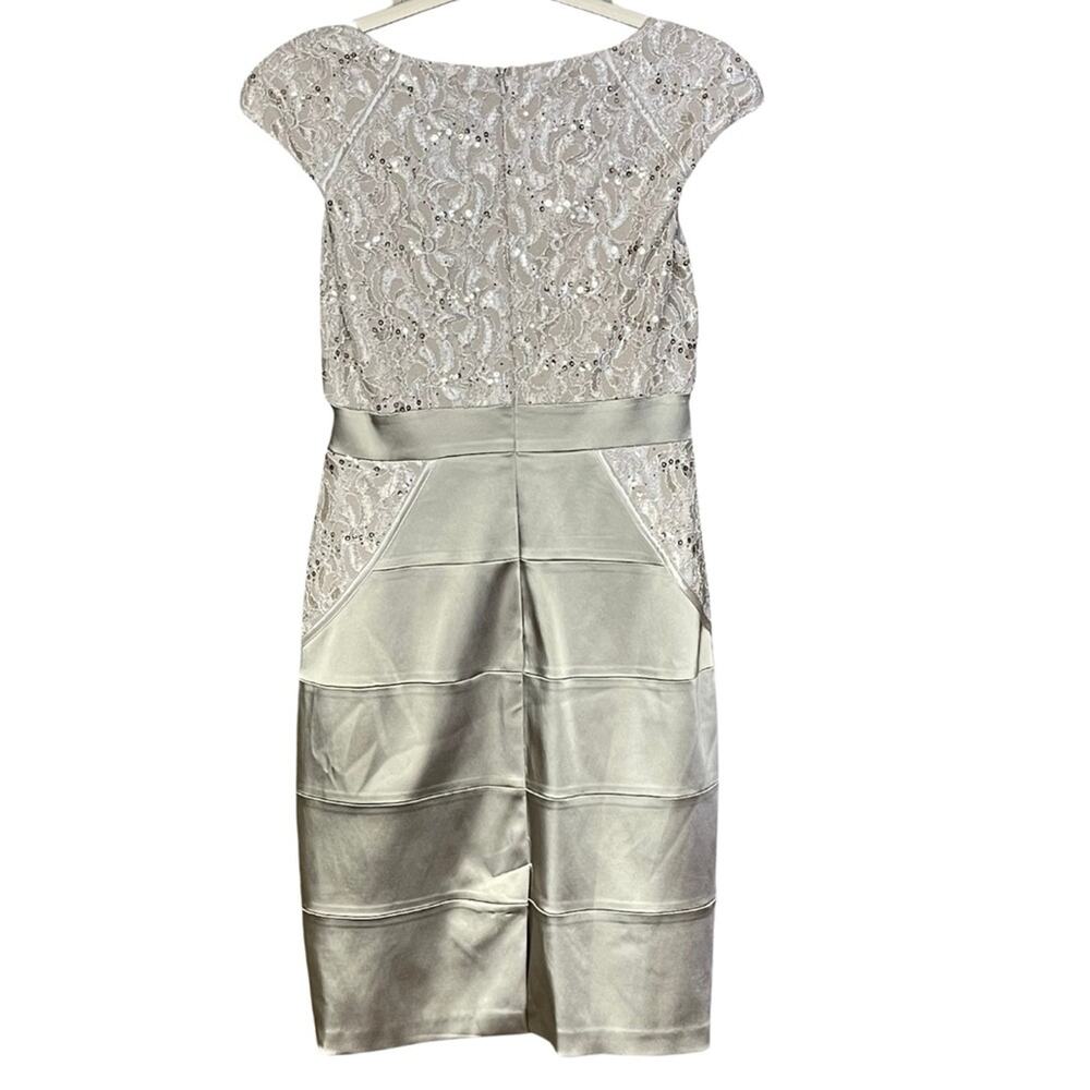 Jax dress champagne formal bridal satin sequin lace lined party size 8 - Picture 2 of 5